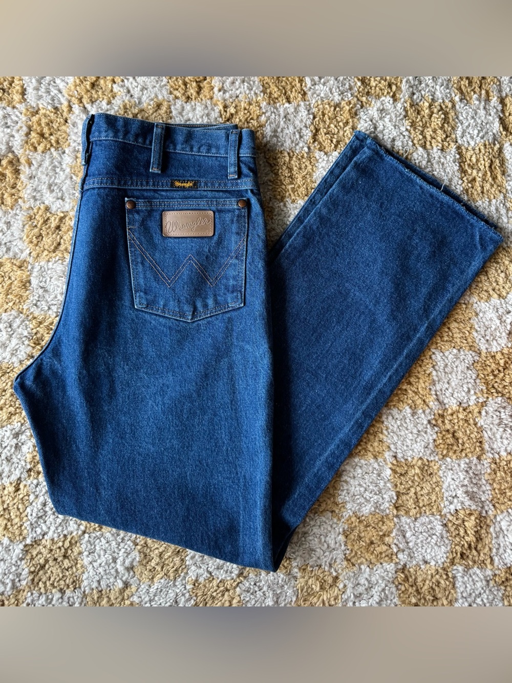 Wrangler Straight Fit Dark Blue Denim Jeans 33x32